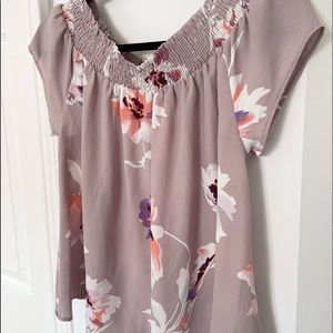 Off-shoulders floral pink top - Dynamite